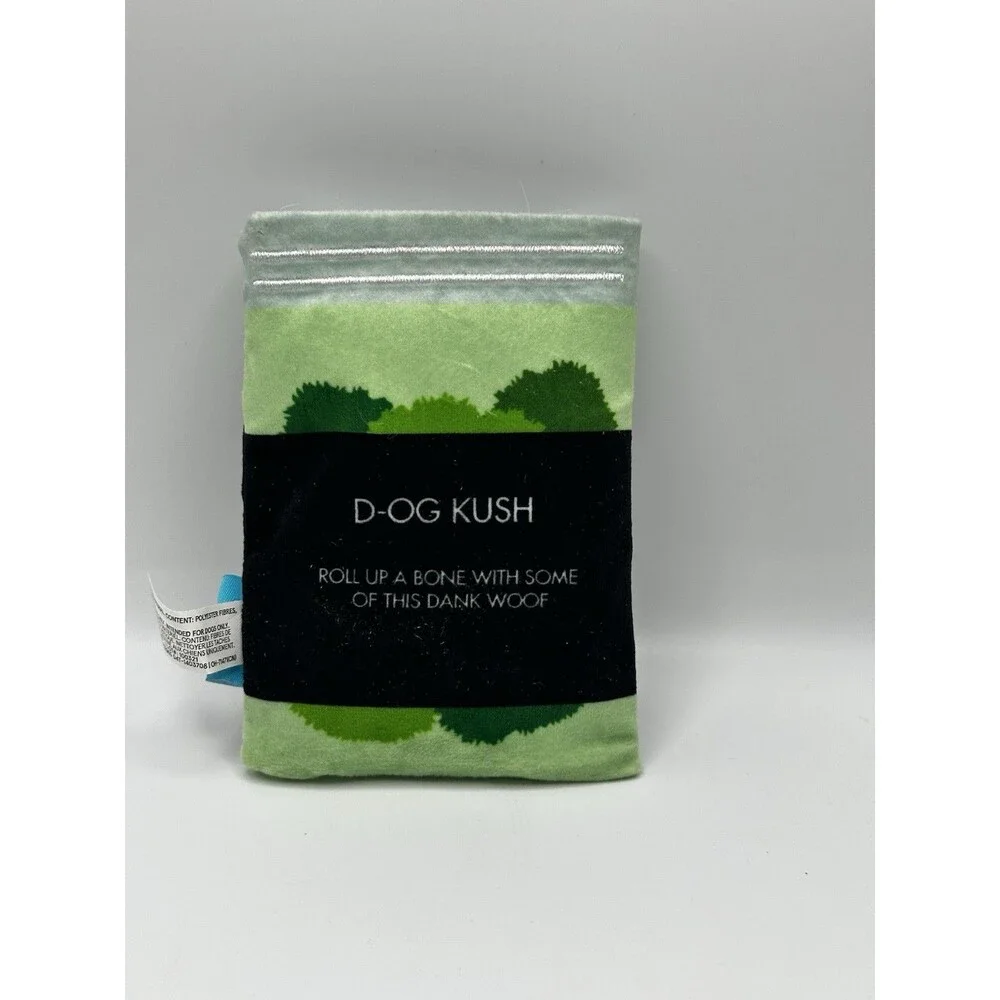 BARK D-OG Kush Dog Toy Bag with 2 Squeaky Nug Balls Set Funny Parod